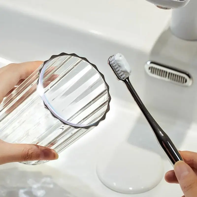 Sleek Portable Toothbrush Holder with Transparent Striped Cover