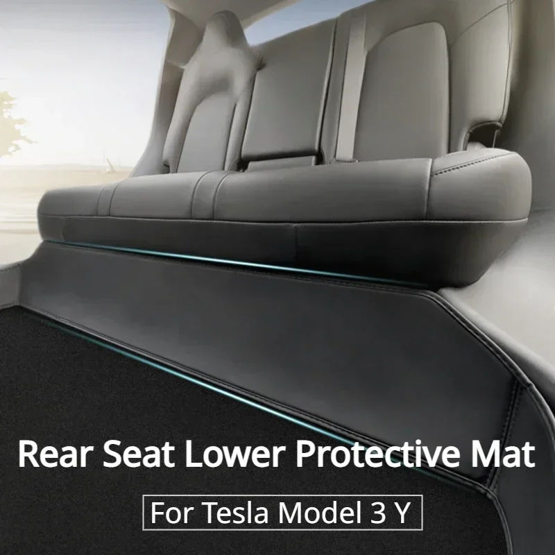 

Rear Seat Lower Protective Mat for Tesla Model 3 Y Full Surround Cushion Protector Anti-Dirty Kick Pad Leather Car Accessories