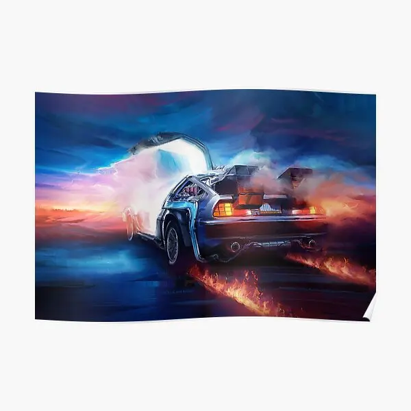Ritorno Al Futuro Delorean Time Machine Poster Home Wall Room Painting Vintage Art Decoration Picture Funny Print No Frame