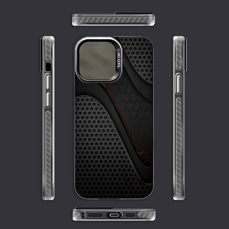 Elegant Matte Men's Business Splicing Pattern Anti-Fall Phone Case