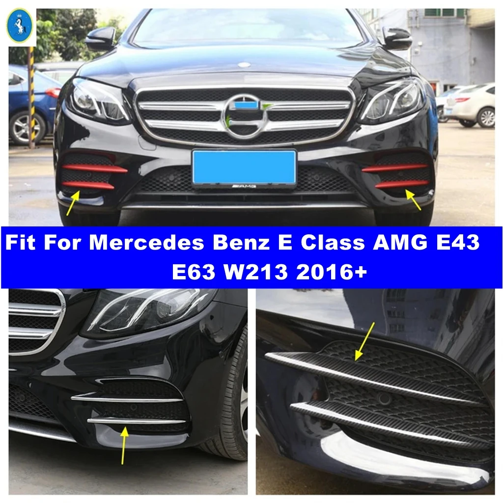 

Car Accessories Front Fog Lamp Lights Decoration Strips Trim Cover Sticker For Mercedes Benz E Class AMG E43 E63 W213 2016-2020