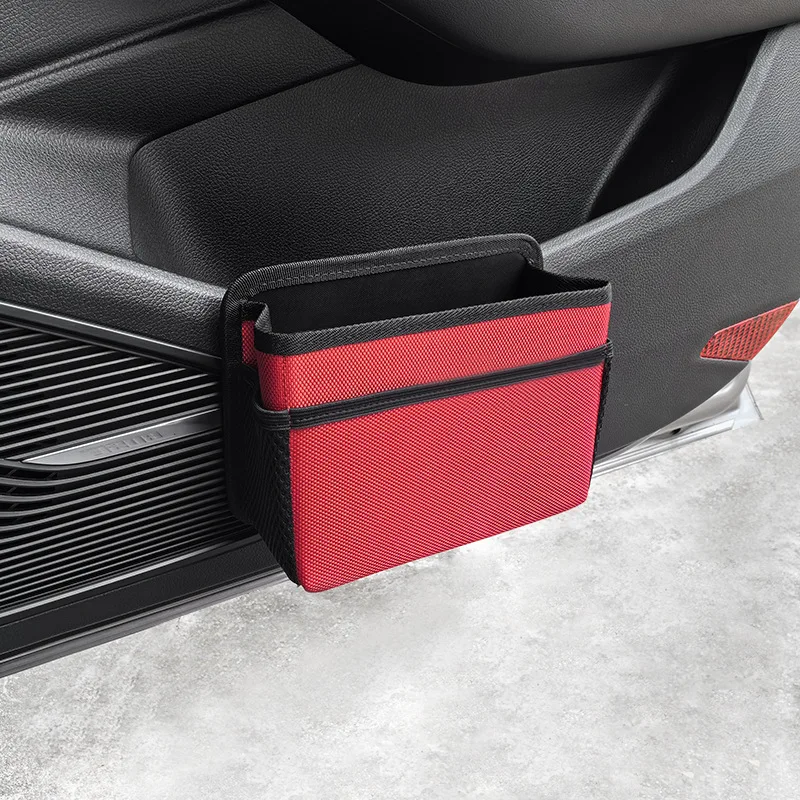 Universal Hanging Car Door Trash Can with Lid - Compact Vehicle Storage Organizer