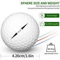 Caiton 50pcs 2-Layer Golf Balls - 332 Dimple, Max Distance, Spin Control, Durable, Precision - For Golf Training & Play 2