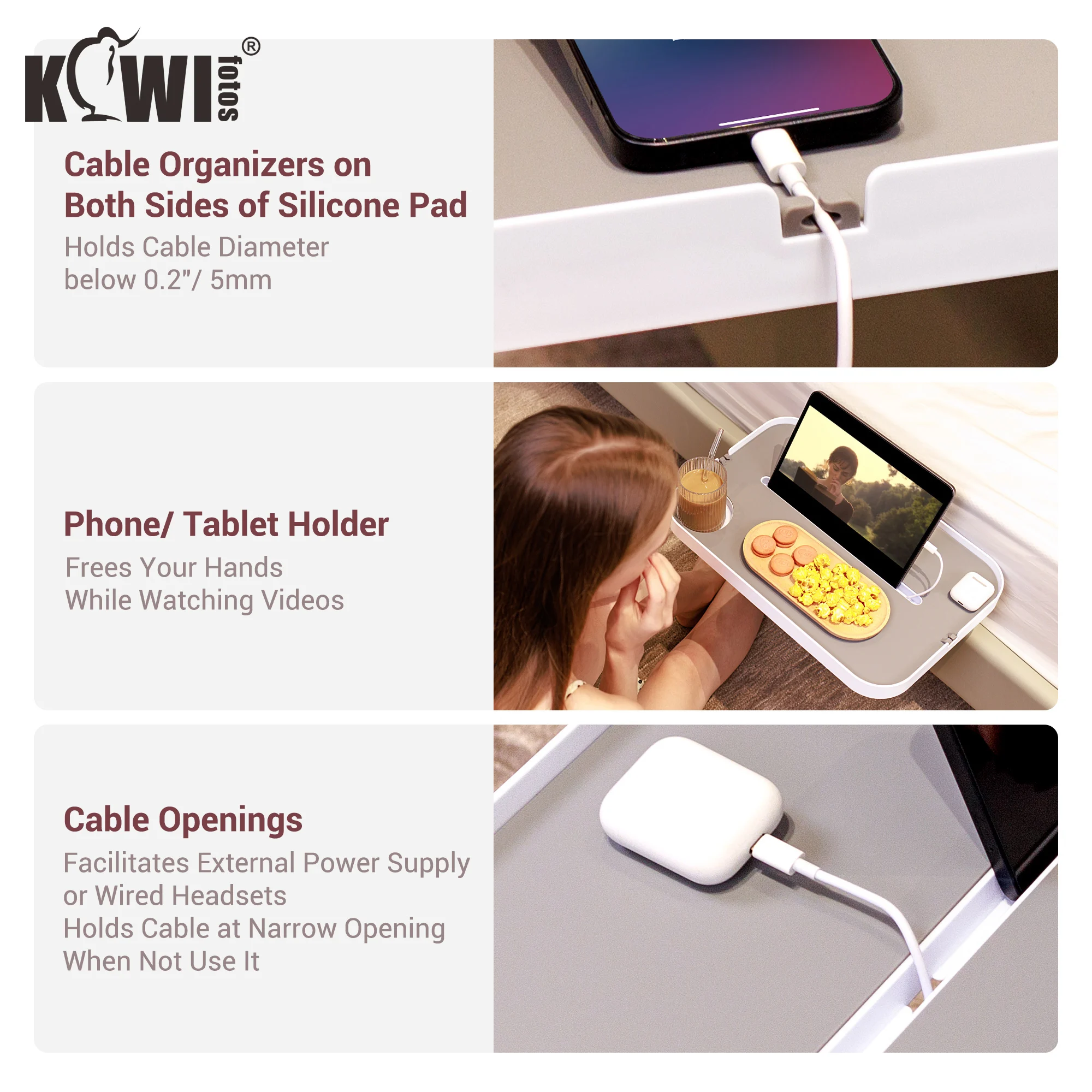 Squirrel Nachttischstange - USB-C & USB-A Lade-Caddy Mit 5 Fächern