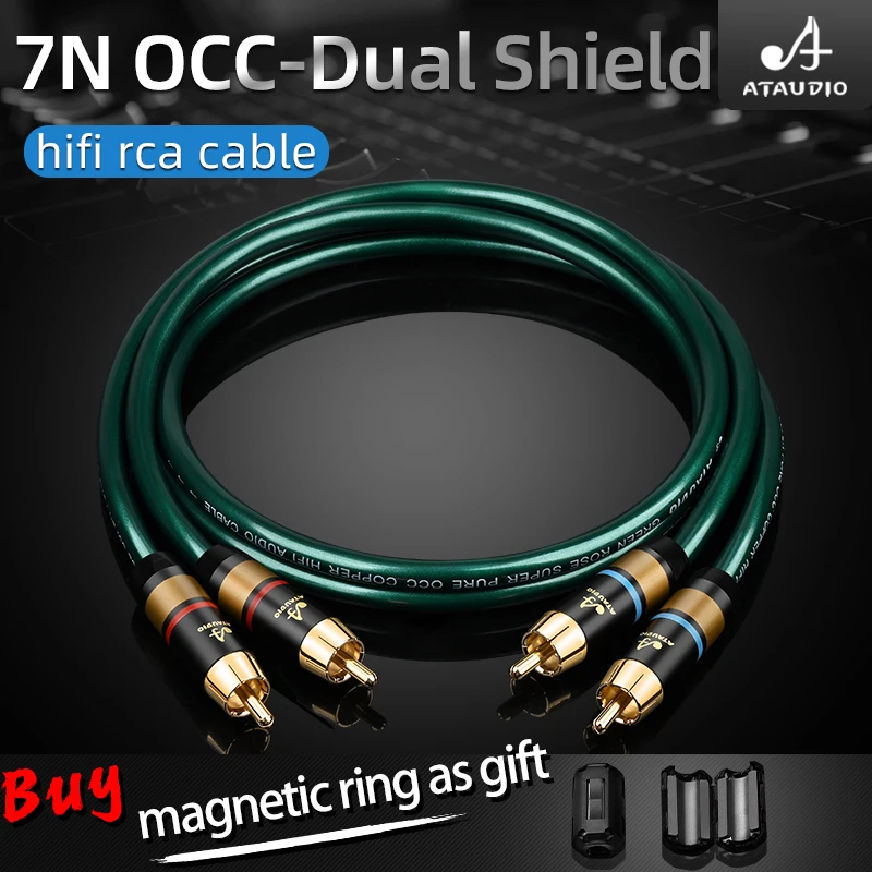 Premium Hi-Fi RCA Interconnect Audio Signal Cable with OCC Core and Double Shielding