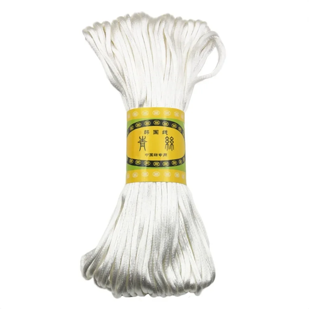 3mm 20M Chinese Knot Satin Nylon Braided Cord Macrame Beading Rattail Cords Multi-colored Findings Beading Thread#256429