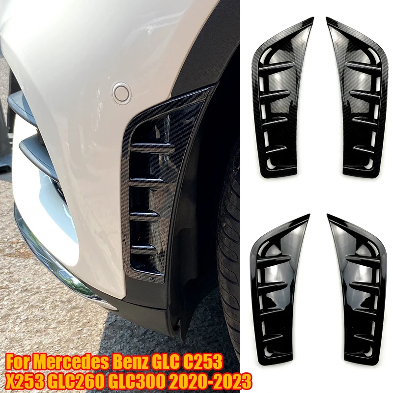 

For Mercedes Benz GLC C253 X253 GLC260 GLC300 2020-2023 Car Front Bumper Wind Knife Side Air Outlet Trim Cover Accessories