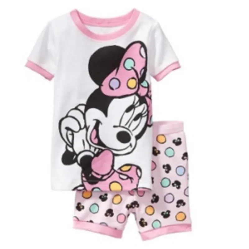 New Summer Children's Pajamas Set Minnie girls Home Clothing Set Cartoon girl Short Sleeves Nightgown Kids nighty 3