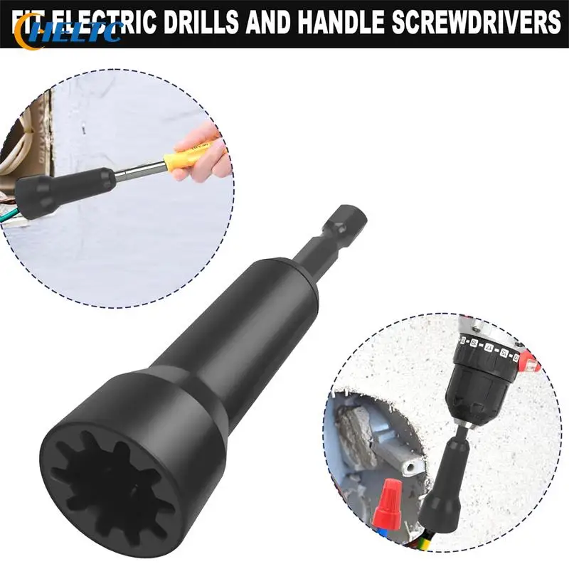 1Pc Wire Twisting Tool Spin Wire Twister Connettore Presa Per Trapano Con Gambo Wire Nut Driver Adattatore Di Torsione Per Trapano Elettrico