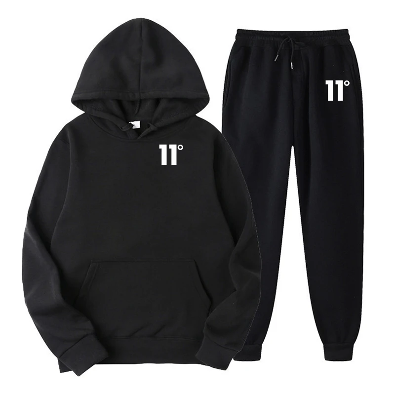 Autumn Men Digital Printing Tracksuit 2 Pieces Sets Hooded Sweatshirt +Drawstring Pants Male Hoodies Running Sportswear Men