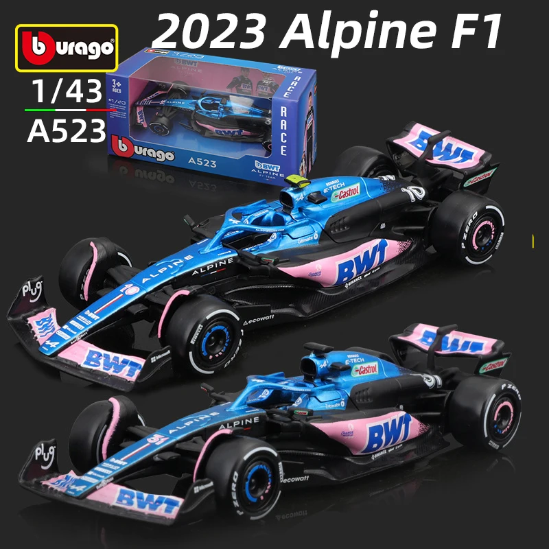 

Bburago 1:43 F1 Model Regular Version 2023 BWT Alpine A523 F1 Team #10 Gasly #31 Ocon Alloy Car Diecast Toy