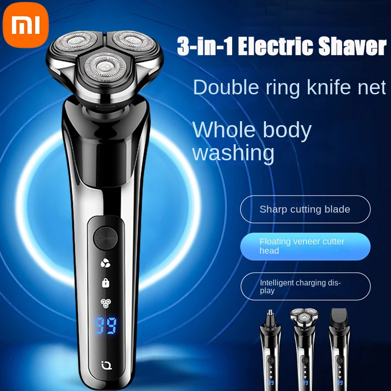 Xiaomi Electric Shaver 3-in-1 Double Head 5000 Digital Display Head Washable Rechargeable Brushless Men's Fast Charge Razor electric shaver