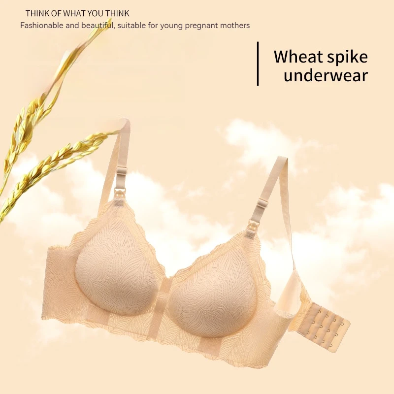 Thin Lace Printed Seamless Maternity Breastfeeding Underwear With Gathered Anti Sagging Effect For Pregnant Women's Bras 6