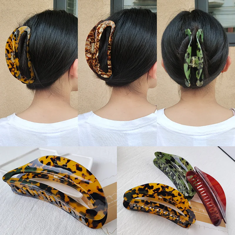 

Acetic Acid Hair Clip Retro Style Women's Hollow Hair Crab Hair Ponytail Holder Women's Fashion Barrettes Hair Accessories
