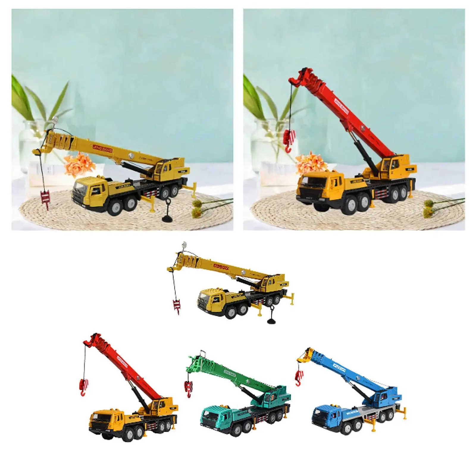 1:50 Scale Crane Truck Vehicle Gift Diecast Model Toy for Children Toddlers