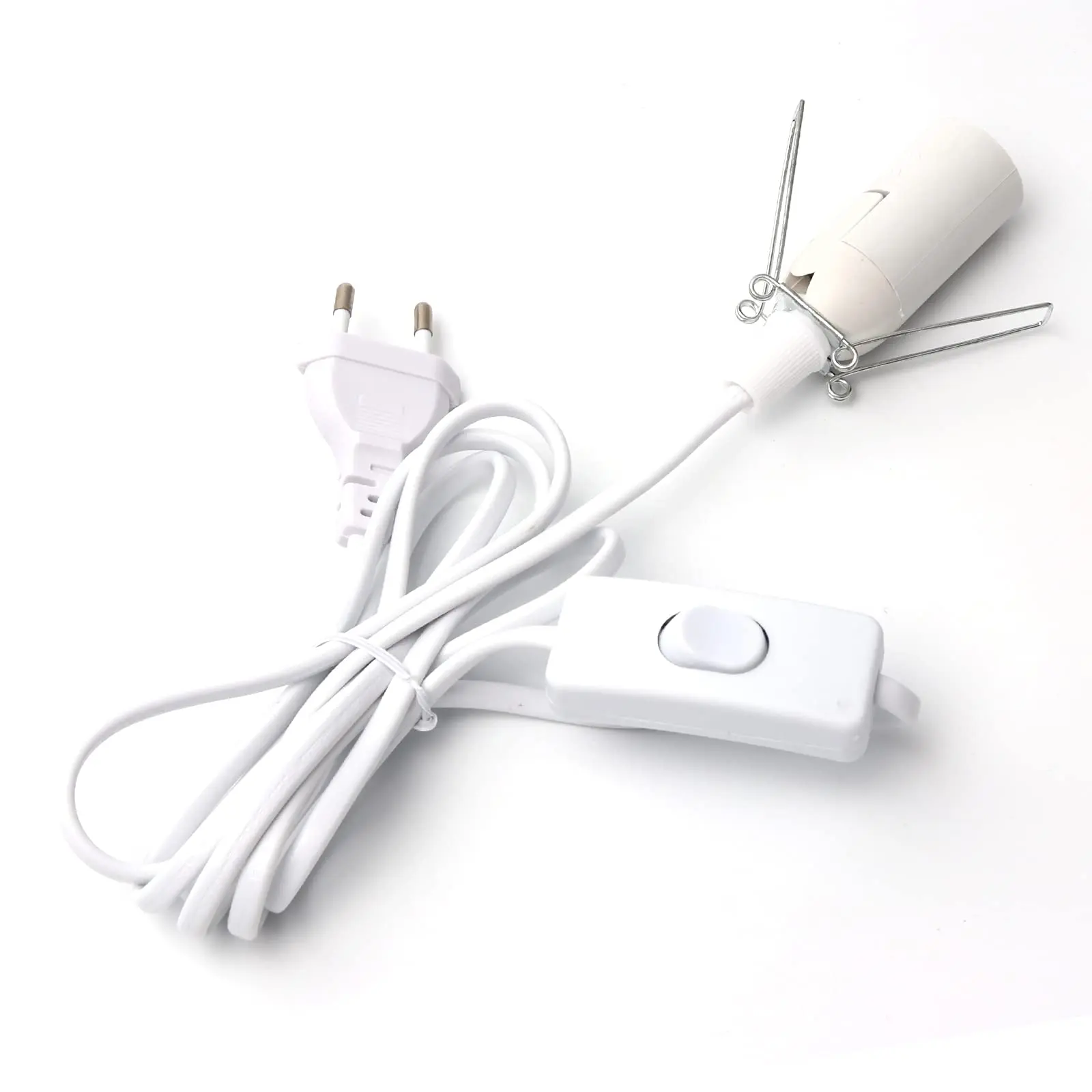 EU/US Plug Power Cord with E14 Socket and Switch