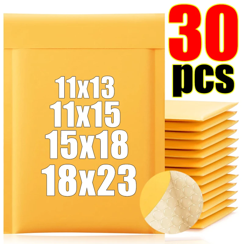 Kraft Bubble Mailers Yellow Padded Packaging Bags Mailing Packages Self-Seal Mail Shipping Bags Envelope Pouch Storage Organizer