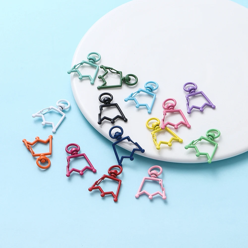 5-Piece 26mm Crown Ring Lobster Clasp Set for DIY Jewelry and Crafting