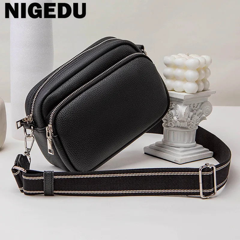 Casual Women Shoulder Bags Wide strap Handbags Fashion PU