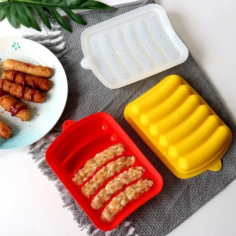 Premium Silicone Sausage Mold Set; DIY Homemade Hot Dog Burger Molds Non-Stick Oven Reusable Baking Accessories for Cakes Pies