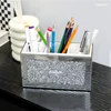 Makeup Brush Holder Organizer Luxury Bling Crushed Diamond Glass Mirrored Jewelry Boxes Women Jewelry Organizer Storage Boxes 6