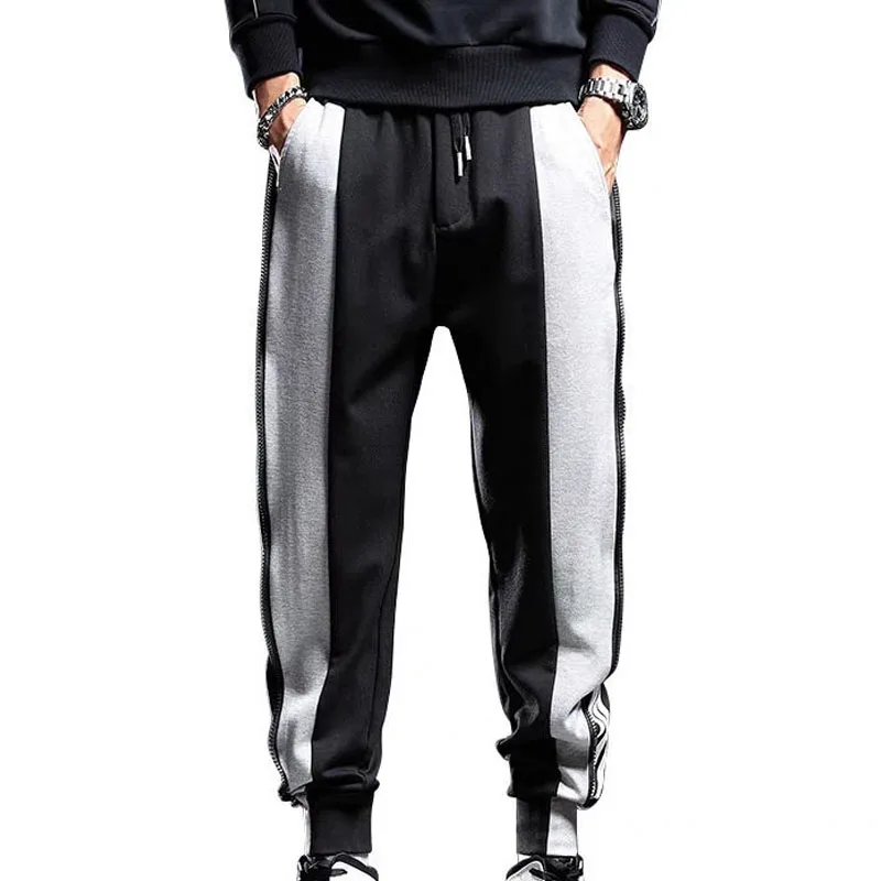 New Autumn/Winter Fashion Korean Edition Thickened Zipper Panel Cropped Pants for Sports, Casual, Versatile, Loose Tie Leggings