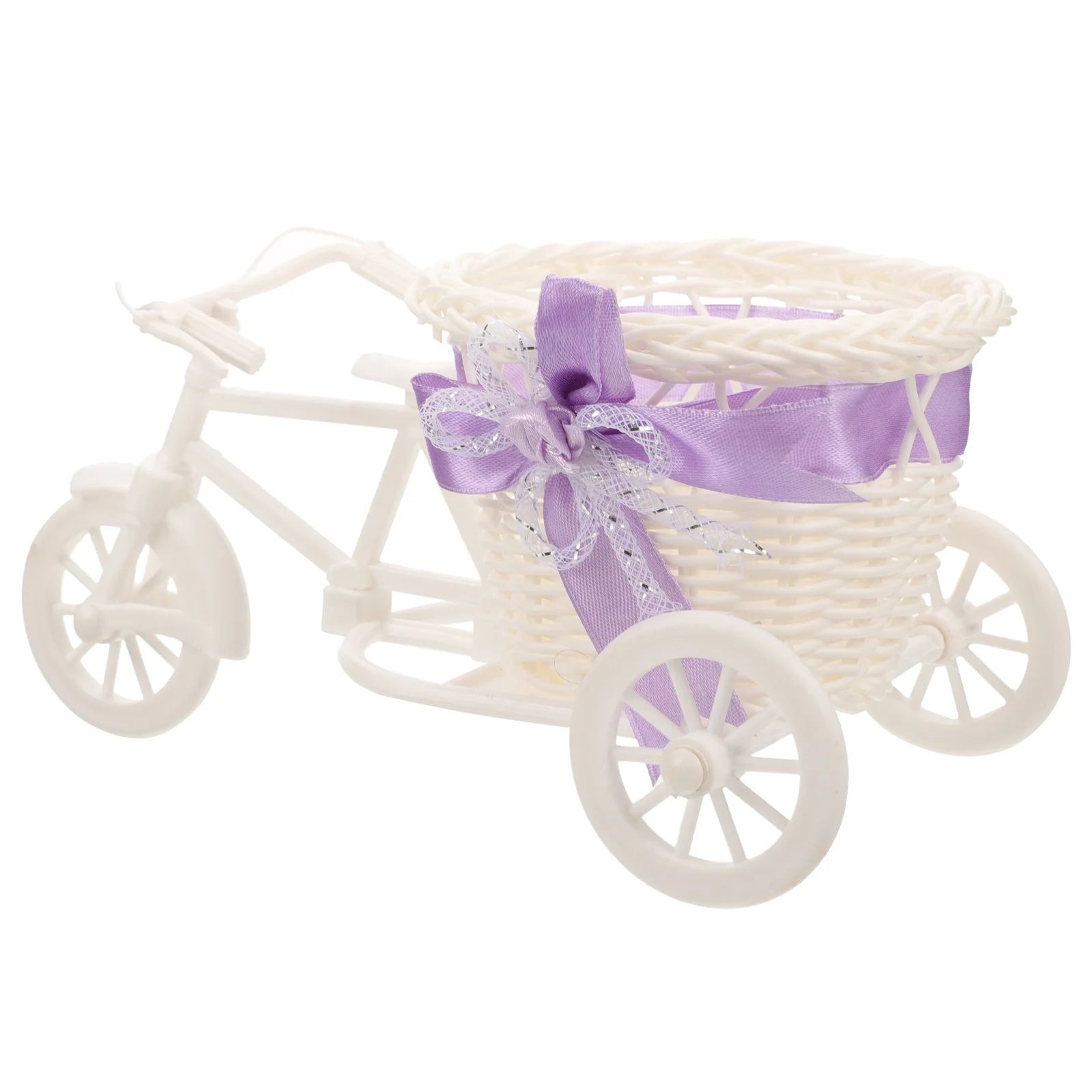 

Tricycle Flower Basket Small Baskets Woven Bike Gift Packing for Favors Plastic Party