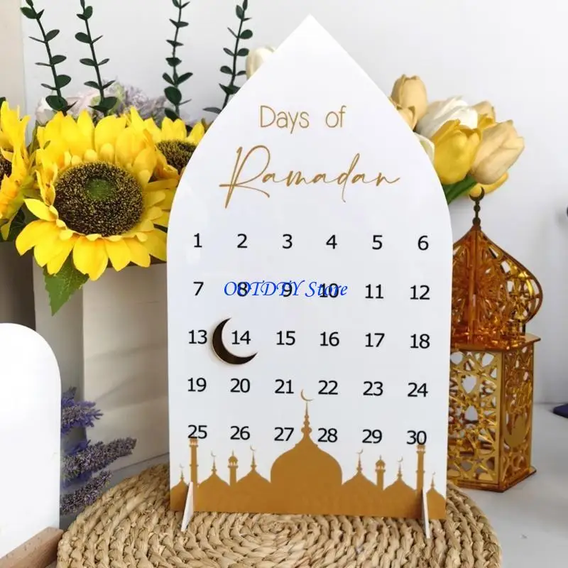 367A Calendario per il conto alla rovescia del Ramadan Display acrilico con regolazioni magnetiche della data della luna - immagine 2