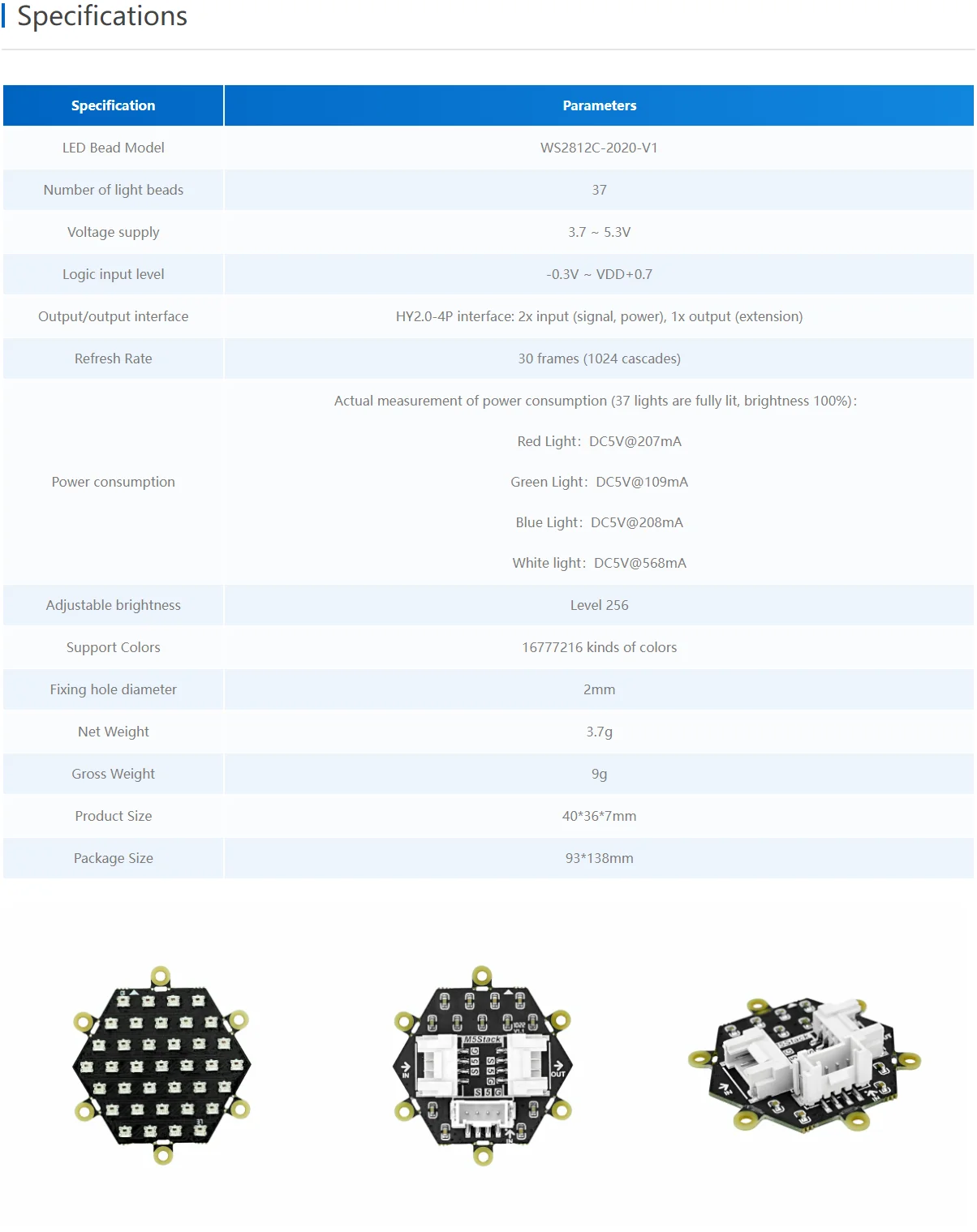 Official Neo HEX 37 RGB LED Board (WS2812)