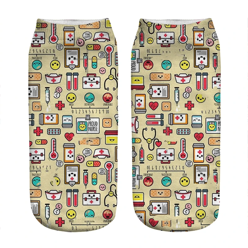 

Women's socks Proud To Be a Nurse Ivory Medical Socks Woman harajuku Happy Novelty Breathable all-match gift Socks for women