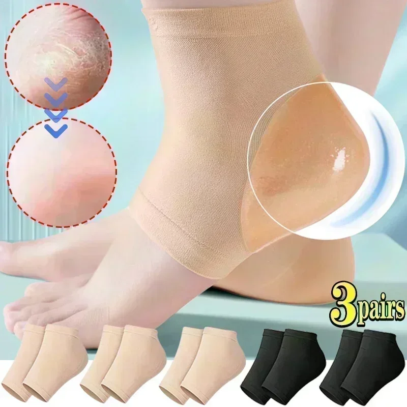 Heel Patch Insole Heel Protector Heel Protector Pads Heel Insoles Heel Cushion Insole Heel Cushion Protector Heel Protector Patches Heel Socks Gel Silicone Heel Protector Sleeve Heel Pads Cups Plantar Fasciitis Support Feet Care Skin Repair Cushion Half-yard Socks