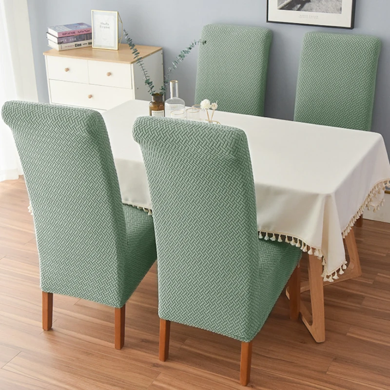New Jacquard Chair Cover Stretch XL Size Long Back Dining Chair Covers Anti-dirty Seat Slipcovers for Wedding Dining Room Home 6