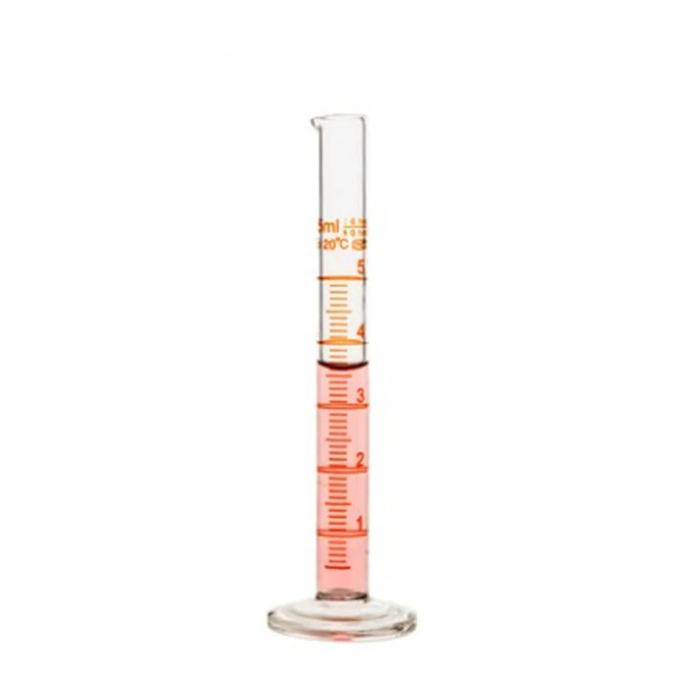 2pcs 5ml Laboratory Measuring cylinder with Scale High borosilicate 3.3 Glass Measuring Cup Lab Supplies