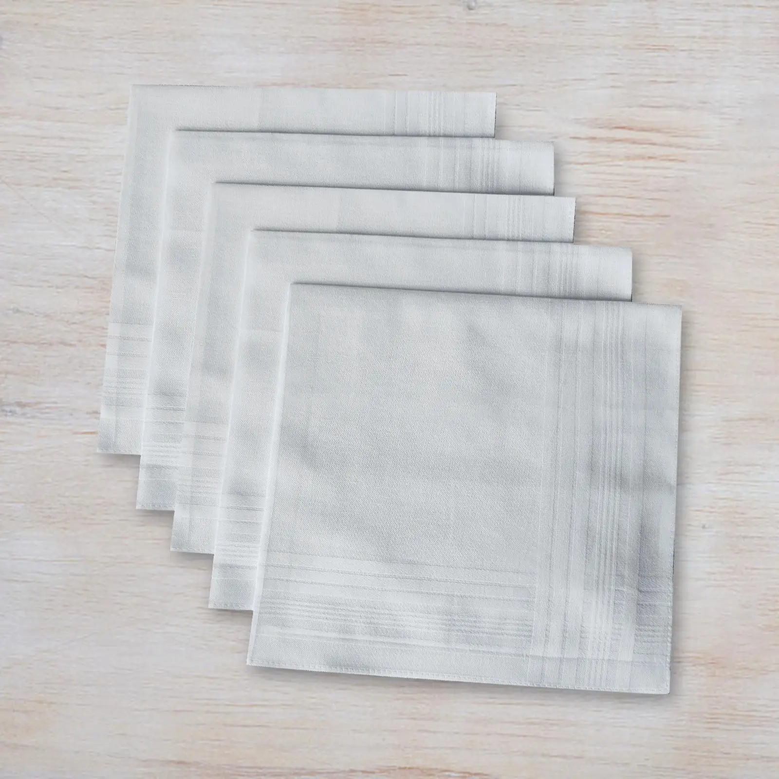 5x White Cotton Handkerchiefs for Men Gifts Kerchief 40x40cm Square Pocket Handkerchief for Father Weddings Grooms Prom Birthday