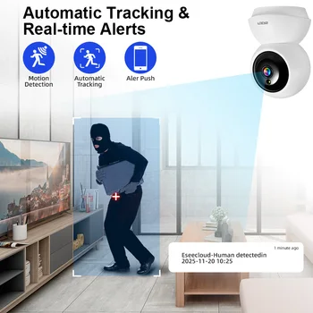 FUERS 4K 8MP WiFi IP Camera With Adjustable Bracket Tuya Smart Home Security Wireless Surveillance Camera Baby Monitor Mini Cam 1