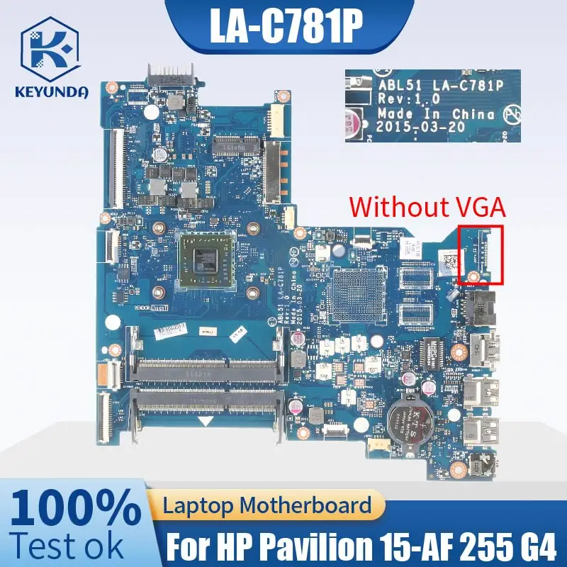 Placa-mãe Portátil sem Vga para hp Pavilion Abl51 La-c781p 15-af 255 g4 Notebook Mainboard e1 a4 a6 a8 824345601 818059-601 - Imagem 6