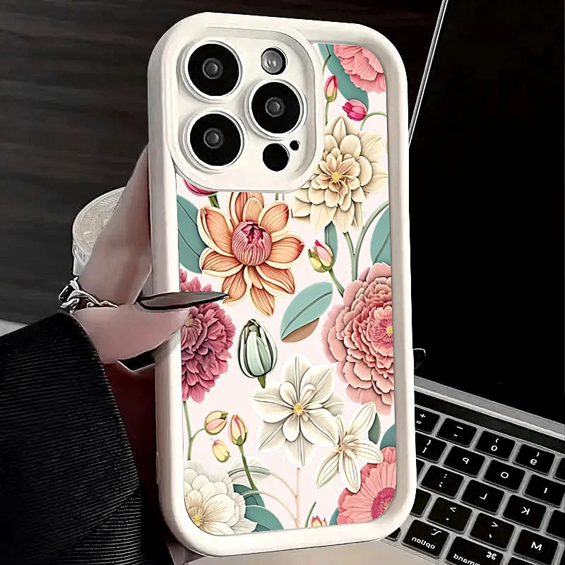 Floral Summer Thickened Anti-Fall Phone Case Cover Shell