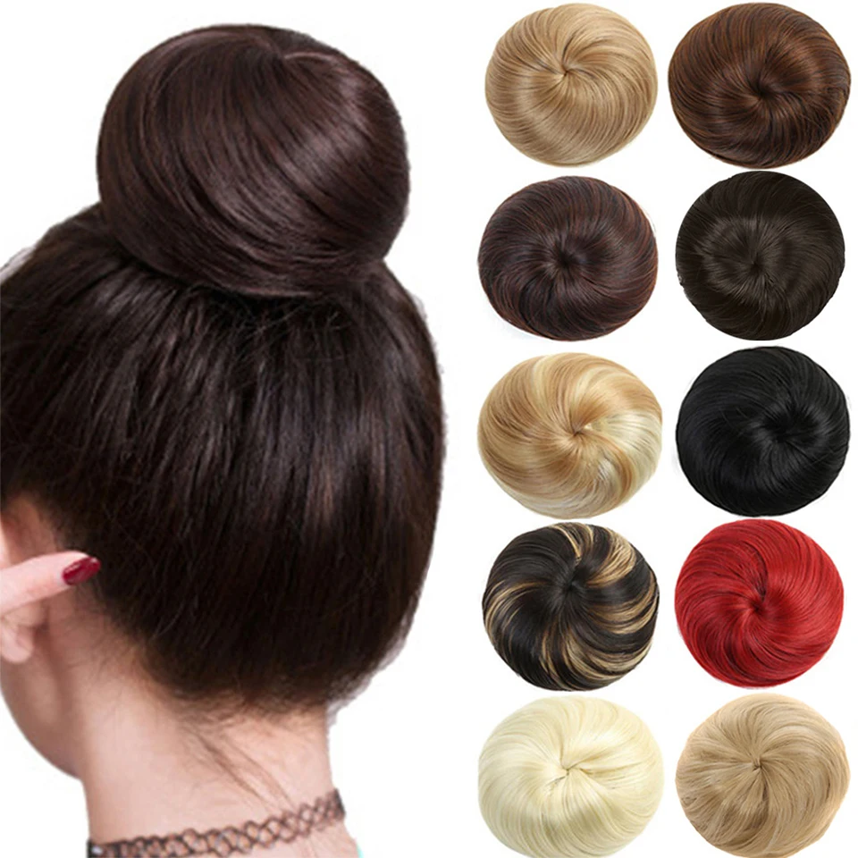Chignon Sintetico con Cordino in Capelli Lisci di Seta, Adatto per Feste, Matrimoni e Vacanze Femminili