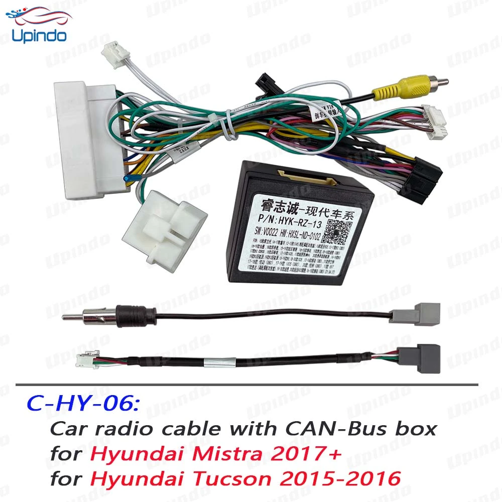 Car Radio Cable with CAN Bus Box Adapter Wiring Harness Power Connector