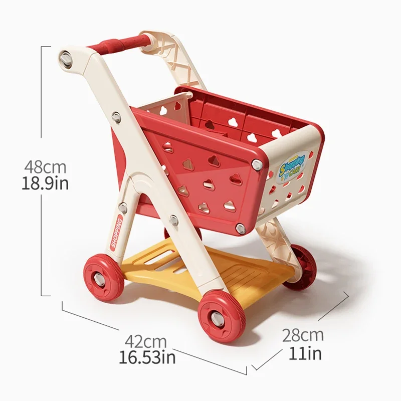 New Children play home kitchen fruit vegetable cut-to-play toy small shopping trolleys Storage cart toys for kids cooking gifts 6