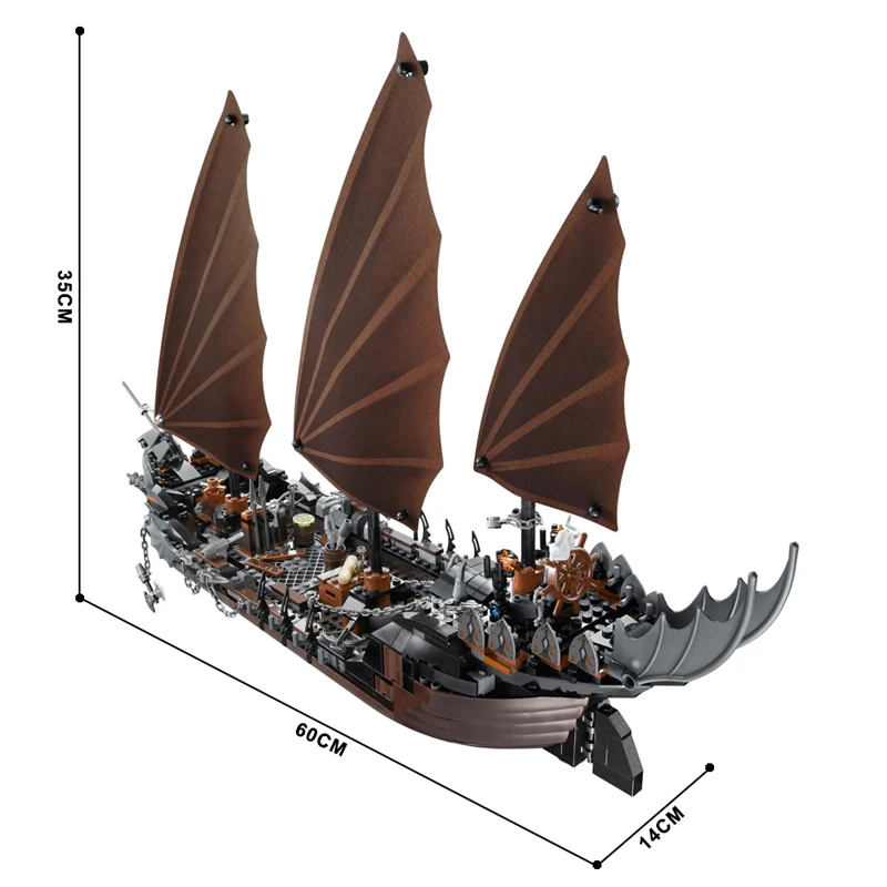 Ghost ship Pirates of the Caribbean Building blocks Queen Anne Revenge Battleship Black Pearl Ship Model Bricks toy kid gift 2