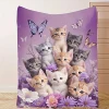 Cats Playing With Mobile Phones, Flannel Blankets, Many Cats, Office Nap Blankets, Fluffy Sofa Blankets, All Season Air Conditio 4