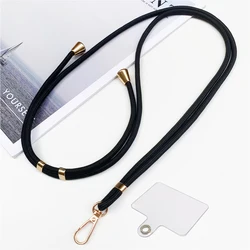 Pink Adjustable Crossbody Cell Phone Lanyard with Clip - 160cm Universal Neck Strap - Polyester / Nylon (Black)