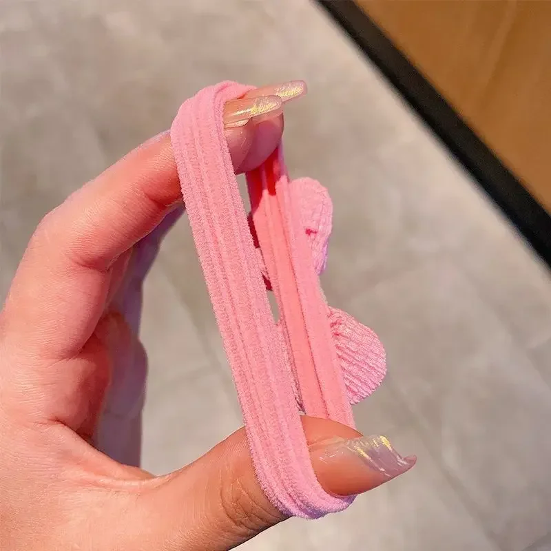 6pcs/set Baby Headwear Terry Cloth Hair Ties for Kids Sweet Candy Bow Floral Stretchy Ponytail Holders Toddler Girls Hair Bands