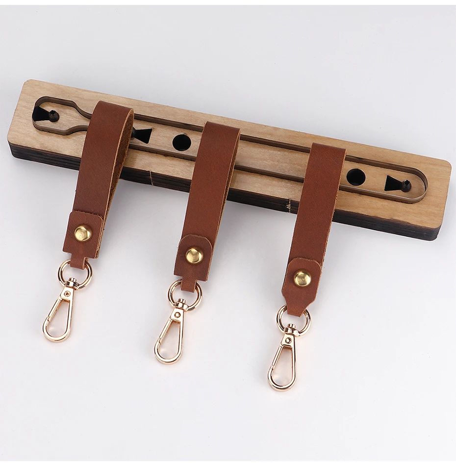 Key Chain Stencil Tools Creative Keychain Handcraft Pendant Belt Template DIY Leather Tool Wooden Cutting Mould Punching Die