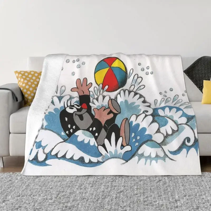 

Funny Mole Blankets Warm Flannel Cartoon Krtek Little Maulwurf Throw Blanket for Bed Couch Bedspread