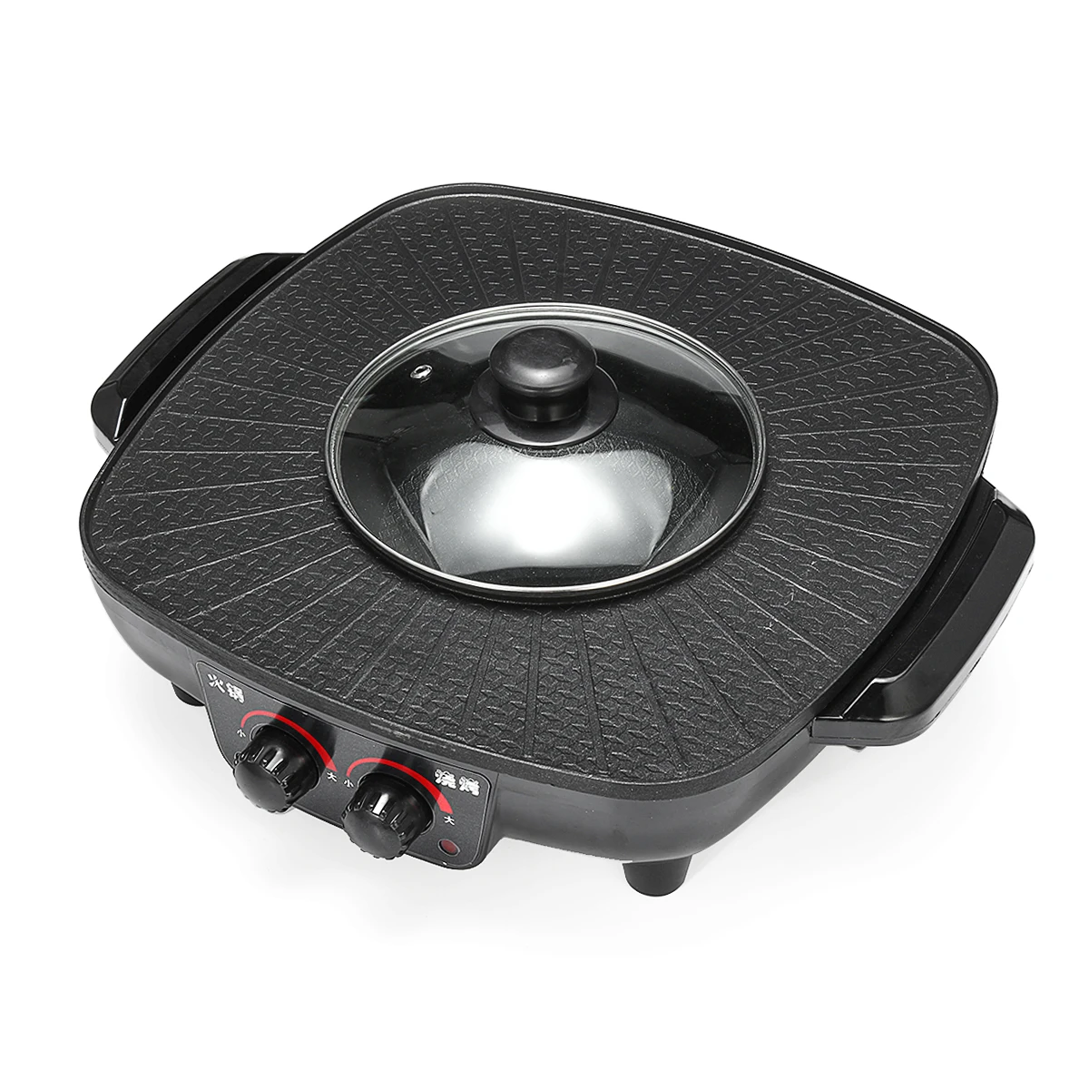 220V 1600W Oven Hot Pot Electric Multi Cooker Durable Hotpot Non-Stick BBQ Roasting Baking Plate for Barbecue Kitchen Cookware 6