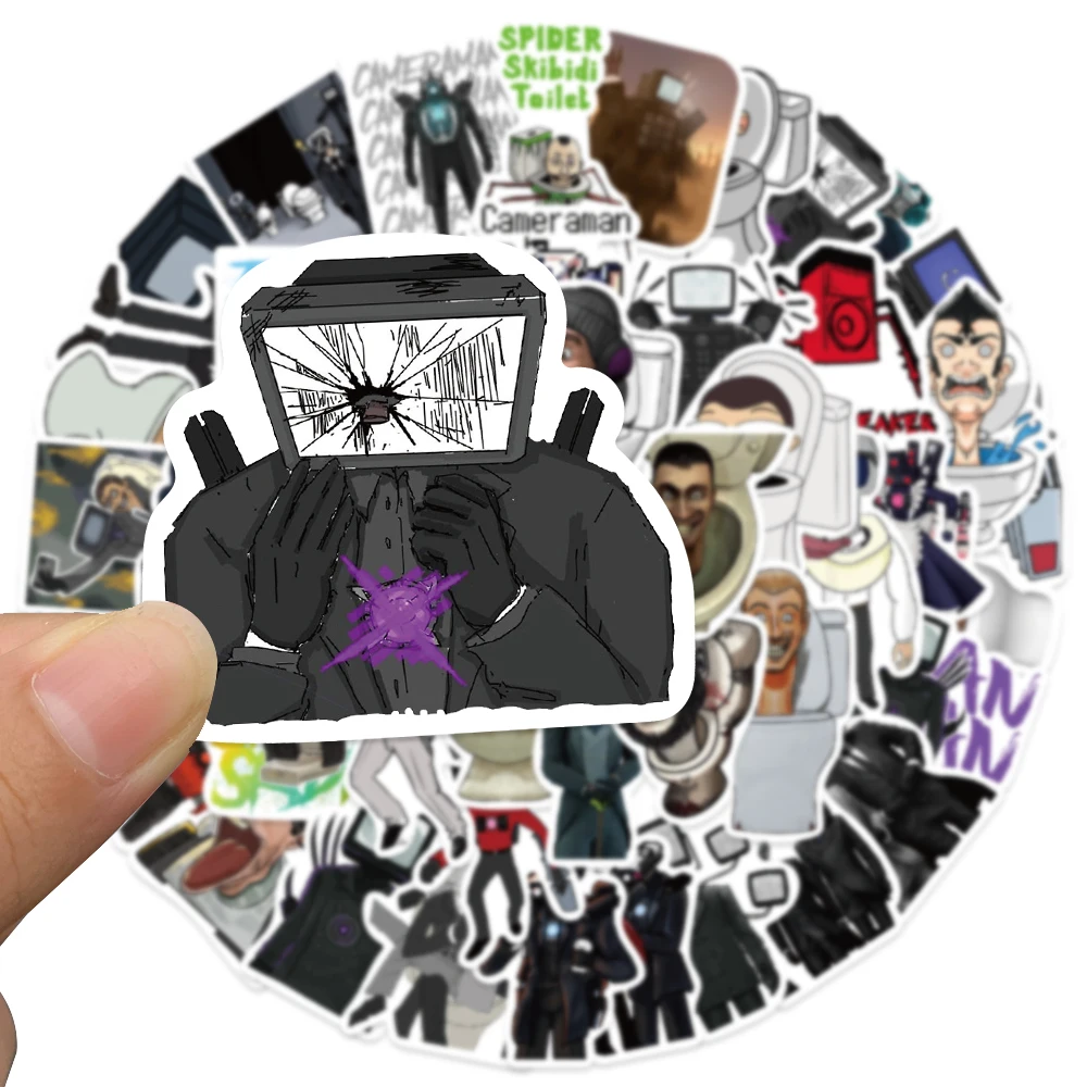 Lot De 60 Autocollants Skibidi Toilet Man Mignons Et Drôles Pour Skateboard, Ordinateur Portable, Bouteilles D'eau, Scrapbooking, Voiture, Vélo