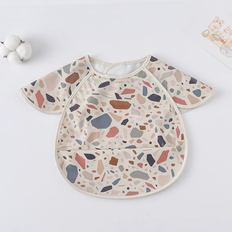 New Short Sleeve Washcloth Baby Bibs Cute Waterproof Feeding Apron Bib Soft Burp Cloth For Toddler Boy Girl Bandana Bibs 6