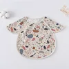 New Short Sleeve Washcloth Baby Bibs Cute Waterproof Feeding Apron Bib Soft Burp Cloth For Toddler Boy Girl Bandana Bibs 6